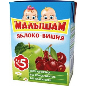 МАЛЫШАМ НЕКТАР (СОК) 200МЛ. ЯБЛОКО+ВИШНЯ ОСВЕТЛ. 5+МЕС. (ФРУТОНЯНЯ)