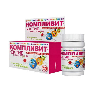 КОМПЛИВИТ АКТИВ ВИШНЯ ДЕТСК. №30 ТАБ.ЖЕВ.