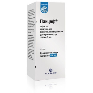 ПАНЦЕФ 100МГ/5МЛ. 53Г. 100МЛ. ГРАН. Д/СУСП. Д/ПРИЕМА ВНУТРЬ ФЛ. /АЛКАЛОИД/