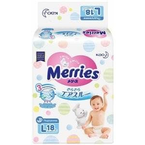 МЕРРИЕС ПОДГУЗНИКИ 9-14КГ. Р.L №18 [MERRIES]