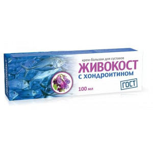 ЖИВОКОСТ КРЕМ-БАЛЬЗАМ Д/СУСТАВОВ ХОНДРОИТИНОМ 100МЛ.
