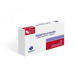 ЛОЗАРТАН-Н КАНОН 12,5МГ.+50МГ. №30 ТАБ. П/П/О ЛОЗАРТАН-Н КАНОН 12,5МГ.+50МГ. №30 ТАБ. П/П/О