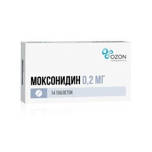 МОКСОНИДИН 0,2МГ. №14 ТАБ. П/П/О /ОЗОН/
