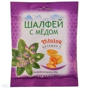 ВИТАЛОР ЛЕДЕНЦ.КАРАМЕЛЬ ШАЛФЕЙ+МЕД+ВИТ.С 60Г.