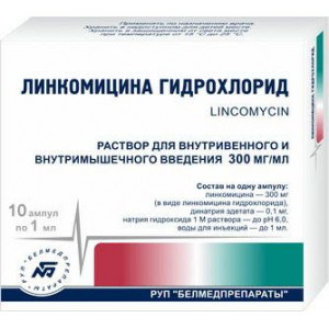 ЛИНКОМИЦИНА Г/Х 300МГ/МЛ. 1МЛ. №10 Р-Р Д/В/М,В/В ВВЕД. АМП. /БЕЛМЕДПРЕПАРАТЫ/