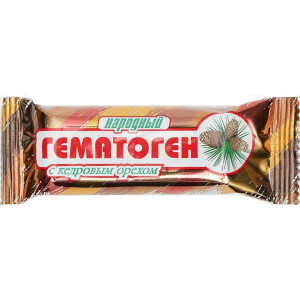 ГЕМАТОГЕН НАРОДНЫЙ КЕДР. ОРЕХ 40Г. ПЛИТКА