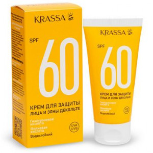 КРАССА КРЕМ СОЛНЦЕЗАЩ. Д/ЗАЩИТЫ ЛИЦА,ЗОНЫ ДЕКОЛЬТЕ SPF60 50МЛ. [KRASSA]