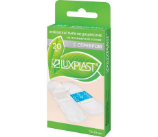 ЛЮКСПЛАСТ ЛЕЙКОПЛАСТ. БАКТЕР. 25Х73ММ №20 ПОЛИМЕР. С СЕРЕБРОМ ПРОЗР. [LUXPLAST]